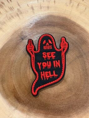 Red and Black 'See You In Hell' Ghost Patch